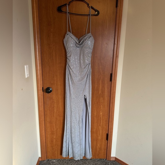 Emerald Sundae Strapless Silver Dress - Picture 1 of 7